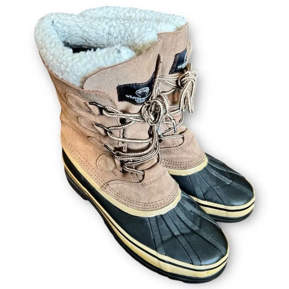 Weatherproof Men's Size 9 Therma Polar Tan Beige Snow Boots Waterproof